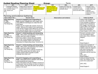 The Sheep Pig Guided Reading Planning Sheet