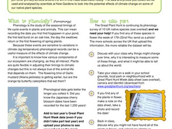 Great Plant Hunt Week 17-22 May (Phenology Study)