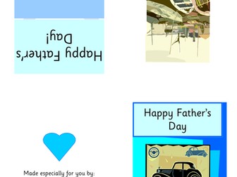 Father's Day card, note and poem
