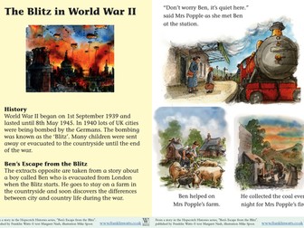 Escape the Blitz literacy worksheet