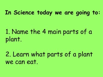 Label the parts of a plant that you can eat