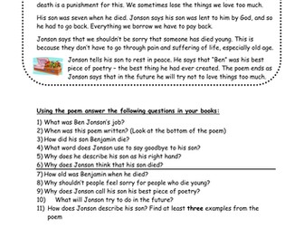 On my First Sonne - Ben Jonson