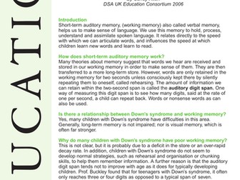 Short-term Auditory Memory