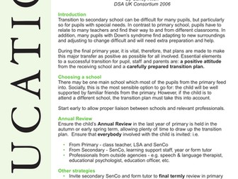 Transition from Primary to Secondary school