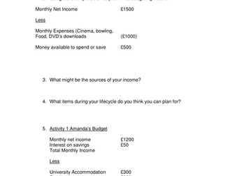 Managing Your Money - budgeting