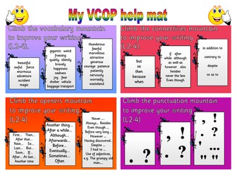 KS1  KS2 VCOP help mats  L1-3 and 2-4