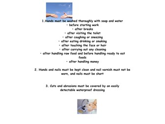 Hygiene rules to prevent the spread of germs.