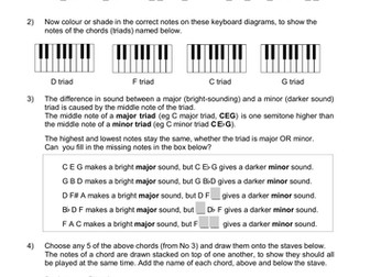 chords worksheet