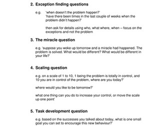 Solution focused questions