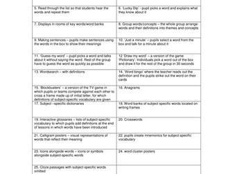 Vocabulary activities