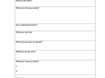 Example checklist for lesson