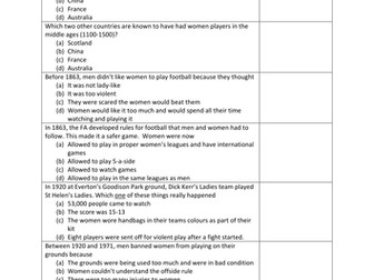 Bend It Like Beckham: Worksheet Handouts