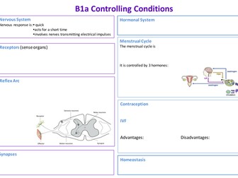 AQA B1a Revision Poster Template