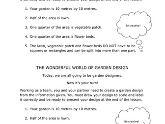 KS3/KS4 Functional Maths Task - Garden Design