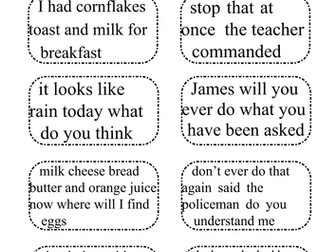 Punctuation Discussion Cards