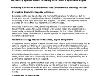 Teachers TV:  Pupils with Down's Syndrome