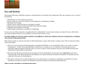 Eyes and Dyslexia