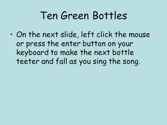 Ten Green Bottles Animation