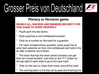 German Grand Prix Game Starter Plenary Revision