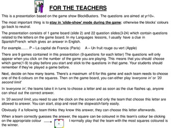 Blockbusters template 