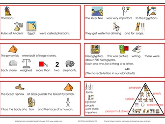 Ancient Egypt info, word mats, games (Widgit CIP)
