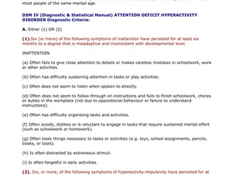 ADD-ADHD - Suggested Diagnostic Criteria