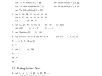 KS3 Number Patterns & Sequence (MEP– Yr 7– Unit 7)