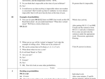 KS3 Probability of One Event