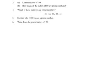 KS3 Factors (MEP – Year 8 – Unit 2)