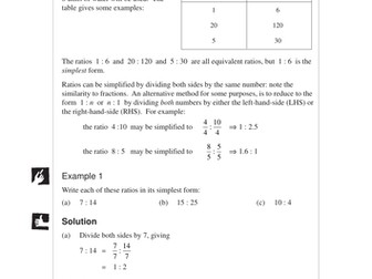 KS3 Ratio and Proportion (MEP – Year 8 – Unit 7)
