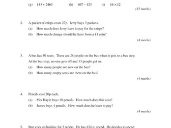 KS3 Basic Operations (MEP – Year 9 – Unit 2)