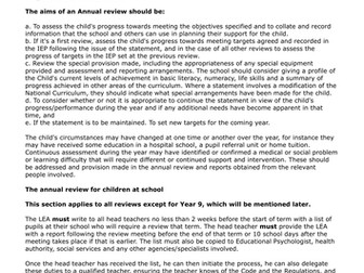 ANNUAL REVIEW - SEN Code of Practice
