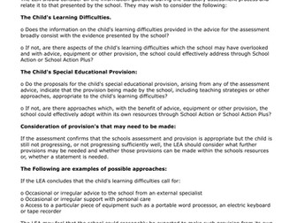 Statement of Special Educational Needs (Part 1)