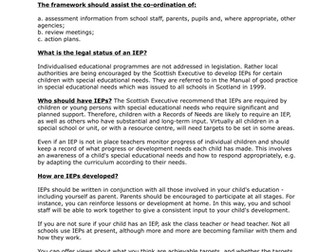 Individualised Educational Programme - Scotland
