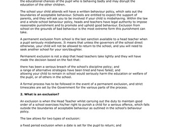 Permanent Exclusion from School