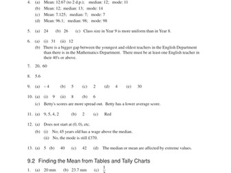 Data Analysis (MEP – GCSE – Unit 9)