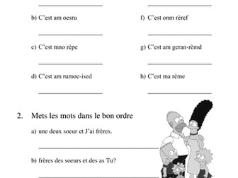 Family worksheet
