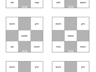 French phonics bingo silent final letters