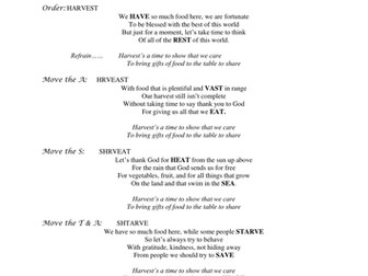 Harvest  Poems & Songs(Primary children)