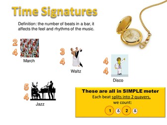 Time Signatures: Simple Compound duple triple quad