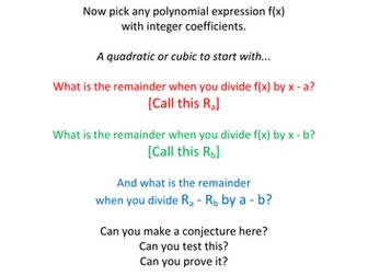 Remainder/Factor Theorems lesson