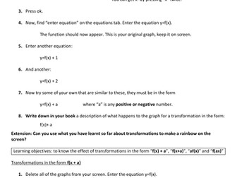 KS4 - Investigation - Function Transformations