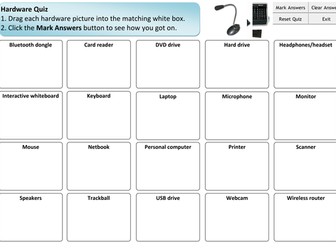 Hardware Drag and Drop Quiz