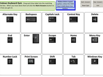 Keyboard Drag and Drop Quizzes