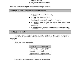 Strategies for learning vocab