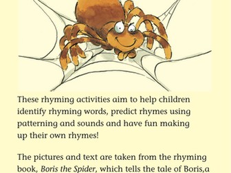 Boris the Spider Rhyming Poetry worksheets