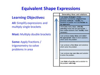 Equivalent Expressions - Area and Perimeter lesson