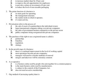 Business Environment Test