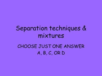 Separation techniques & mixtures quiz