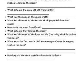Questions about the first moon landing to research